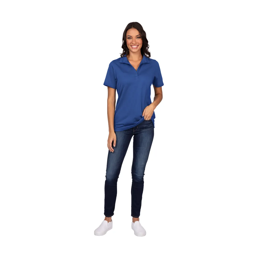 Chef Works Z650W-ROY-2XL Women's Royal Blue Polo Cook Shirt, 100% Polyester, Moisture Wicking