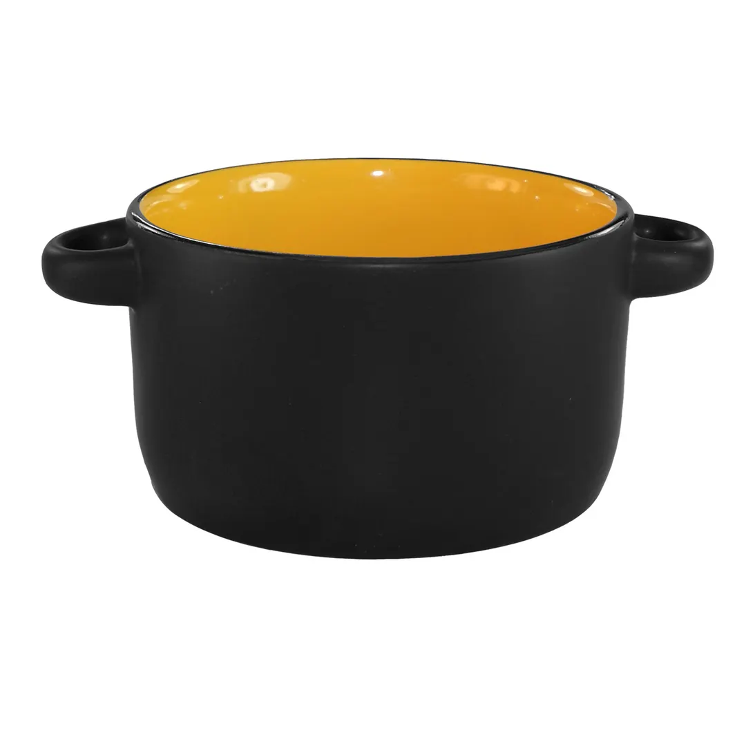 International Tableware 83567-2900/05MF-05C Soup Bowl 11oz, 5" Dia, Black, Yellow, Ceramic - 1 Dozen