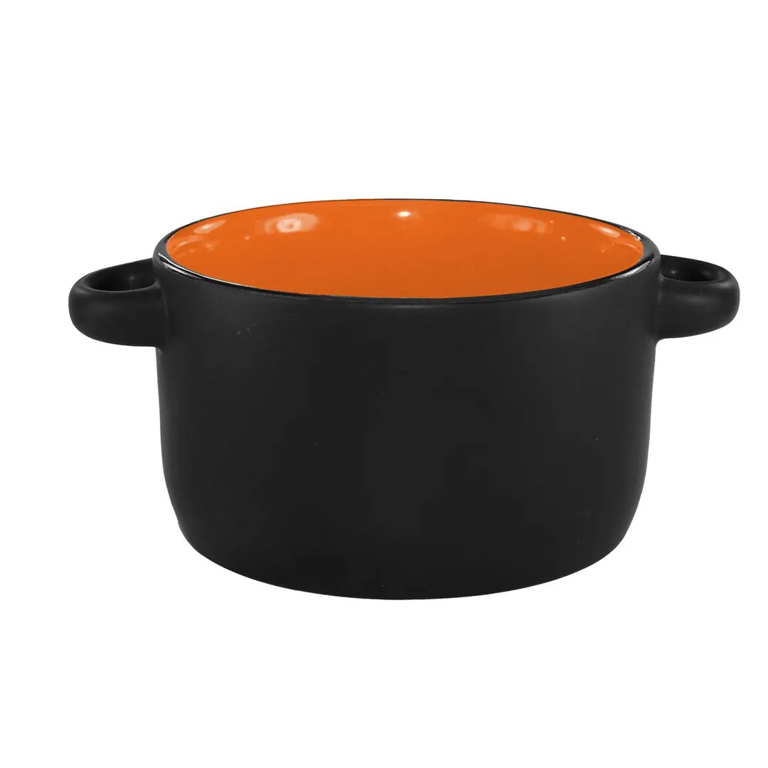 International Tableware 83567-2956/05MF-05C Soup Bowl 11oz, 5" Dia, Black Matte, Orange - 1 Dozen