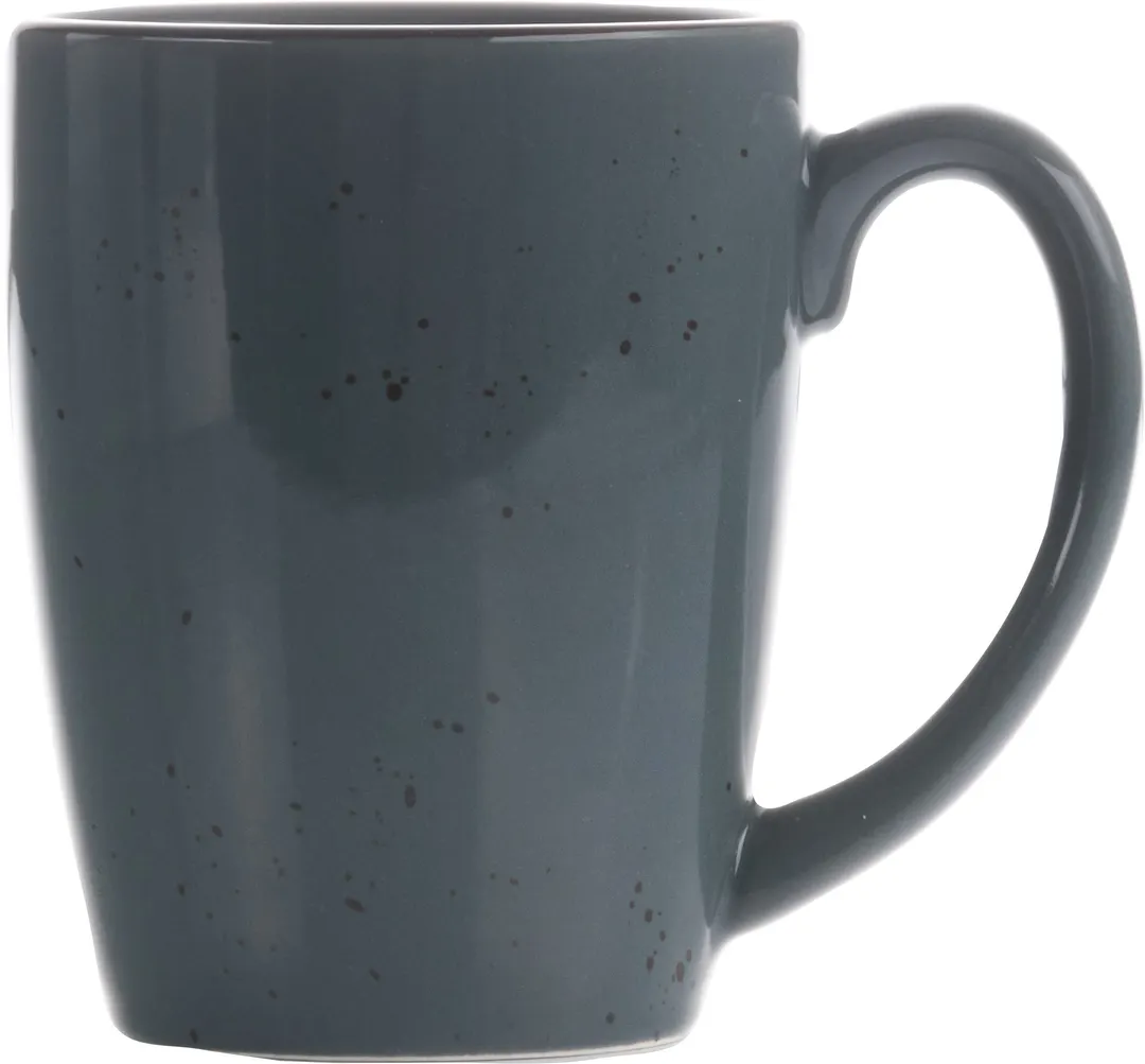 International Tableware 8481-LN China Mug 11oz Ceramic, Lunar Blue Dark Brown Trim Glaze - 1 Dozen