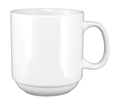 International Tableware 9696W - 11 oz China Mug, 3¼" Dia x 3⅝" H, Dishwasher Safe - 1 Dozen