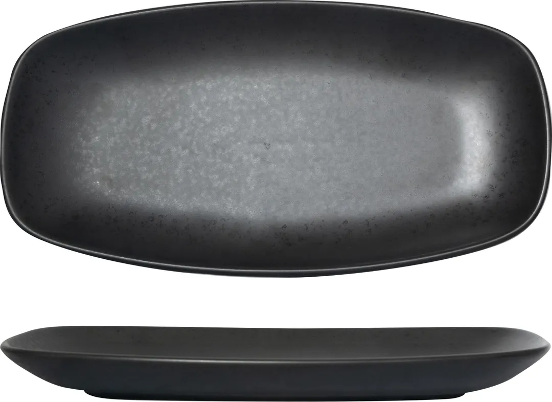 International Tableware AL-14-CS China Platter – 14" x 7.5" Stoneware, Carbon Black Glaze, 1 Dozen