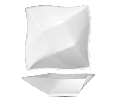International Tableware AS-45 Square Porcelain Bowl 10" Square 80 oz White Microwave Safe - 1 Dozen