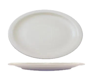 International Tableware BR-51 China Platter 15½" x 11¾" Porcelain Narrow-Rim Dishwasher Safe - 1 Dozen