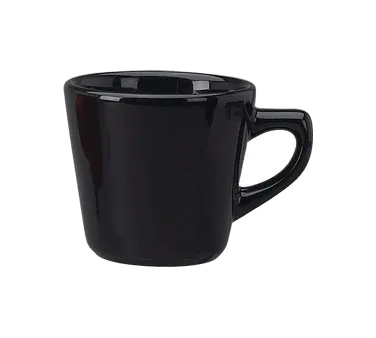 International Tableware CA-1-B - Tall 7 oz Black Ceramic Cup 3¼" Dia x 3" H, Microwave Safe - 1 Dozen