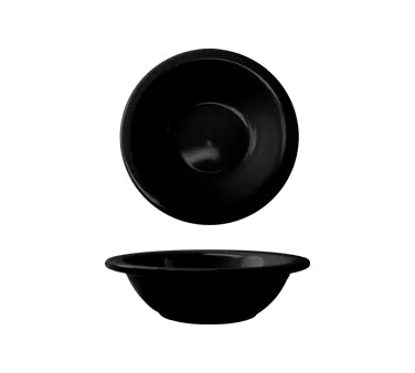 International Tableware CA-10-B Grapefruit 13oz Black Ceramic Bowl 6.5" Dia. 1.75" H - 1 Dozen