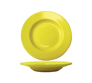 International Tableware CA-120-Y - 12" Yellow Ceramic Pasta Bowl, 18 oz, Edge, Safe - 1 Dozen