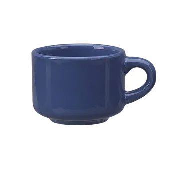 International Tableware CA-23-LB China Cups, 7oz, 3-1/4" dia. x 2-1/2" H, Light Blue, Ceramic, 1 Dozen