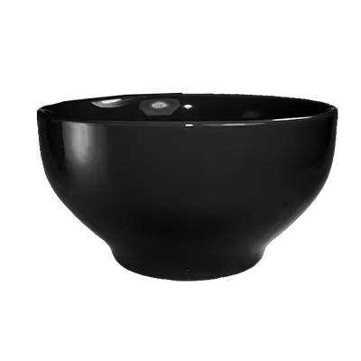 International Tableware CA-43-B 16oz Black Ceramic Bowl, 5" Dia., 2-1/2" H, Footed, Safe - 1 Dozen
