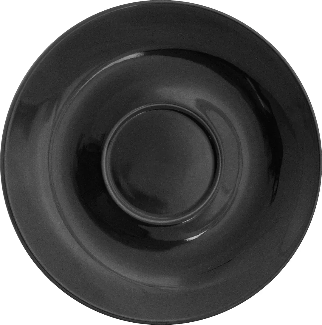 International Tableware CA-68-B - 7" Round Black Cancun™ Stoneware Saucer, 7-3/8" Diameter - 1 Dozen