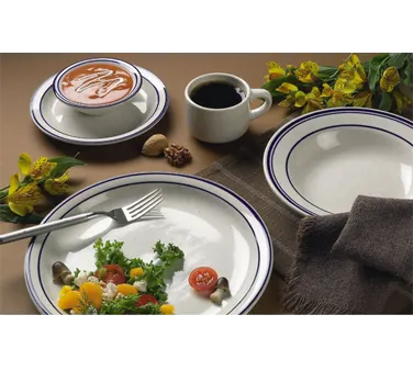 International Tableware DA-13 China Platter, 11-1/2" x 9-1/4", Oval Ceramic, Blue, Rim - 1 Dozen