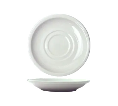 International Tableware DO-2 - 6" Round Porcelain Saucer, White, Microwave Safe - 1 Dozen