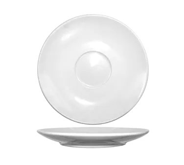 International Tableware DO-68 Cappuccino Saucer 7¼" Round Porcelain White Vitrified Safe - 1 Dozen