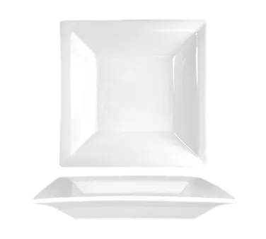 International Tableware EL-13 - Square 9" Porcelain Pasta Bowl, 18 Oz, Dishwasher Safe - 1 Dozen