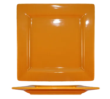 International Tableware EL-6-BN - Square Stoneware Plate, 6¼" x 6¼" x 5/8", Rolled Edge - 1 Dozen