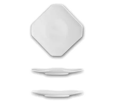 International Tableware HE-21 - 12" Square Bone China Plate, White, Reflections of Elegance, 1 Dozen
