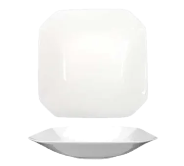International Tableware HE-3 - Square 8" Soup Bowl, 26 oz White Bone China, Microwave Safe - 1 Dozen