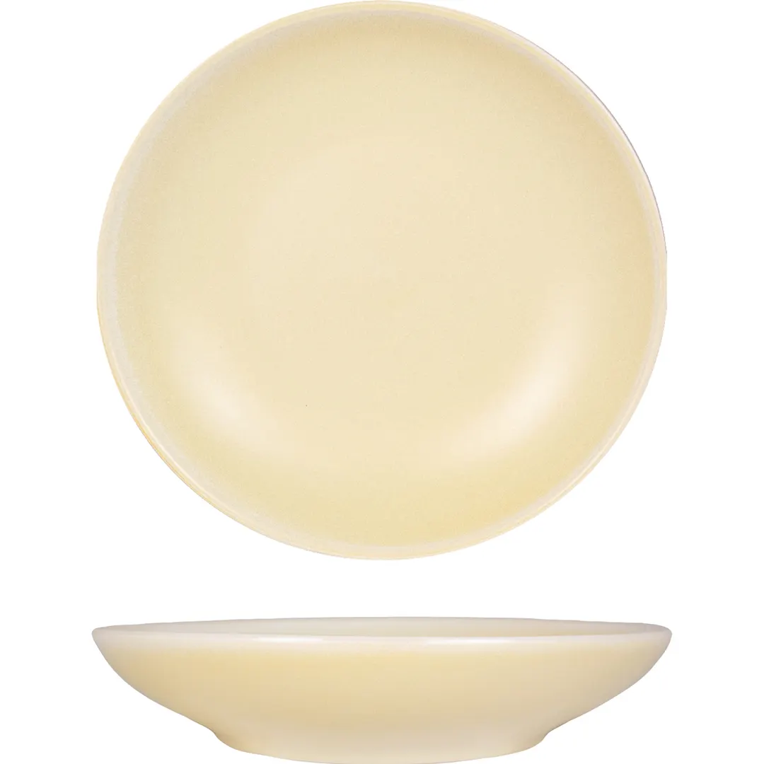 International Tableware HT-107-LM - 7" Pasta Bowl, 14.5oz, Round Stoneware, Lemon Glaze - 1 Dozen