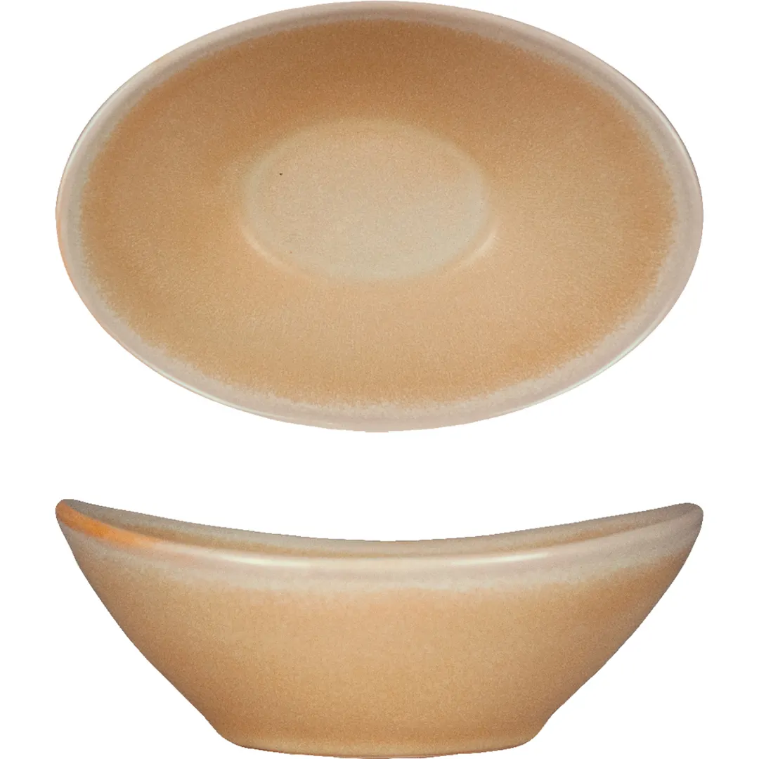 International Tableware HT-11-ES Bowl, 6" x 4" x 2.25", 11oz, Oval, Vitrified Stoneware - 1 Dozen
