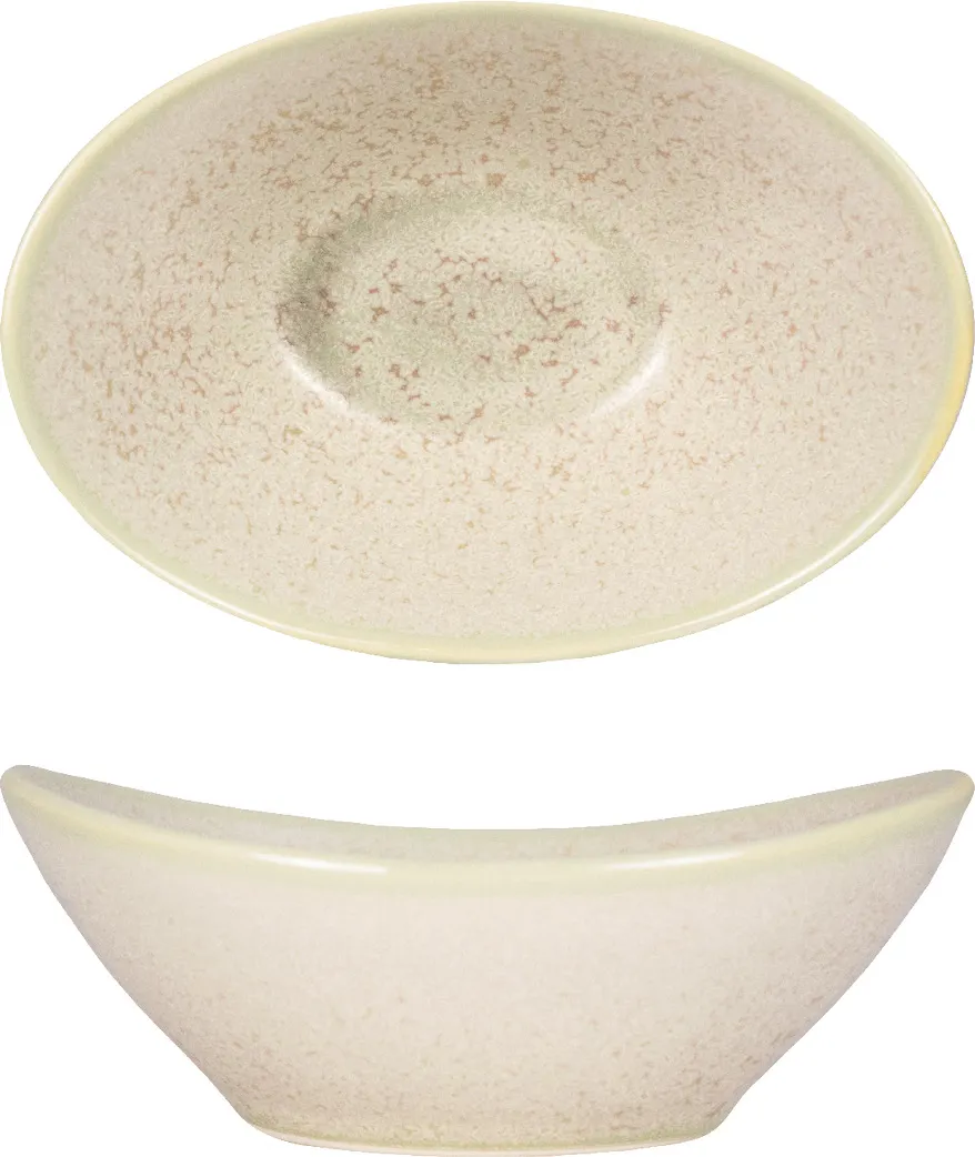 International Tableware HT-11-PI - 6-1/2" Oval Hearth Bowl, 11 oz, Stoneware, Pistachio Glaze, 1 Dozen