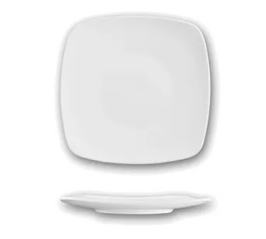 International Tableware IS-16 - 10-5/8" Square Bone China Plate, White, 1 Dozen