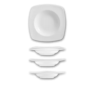 International Tableware IS-3 9" 13oz. Square Bone China Soup Bowl, White Iris™ – 1 Dozen