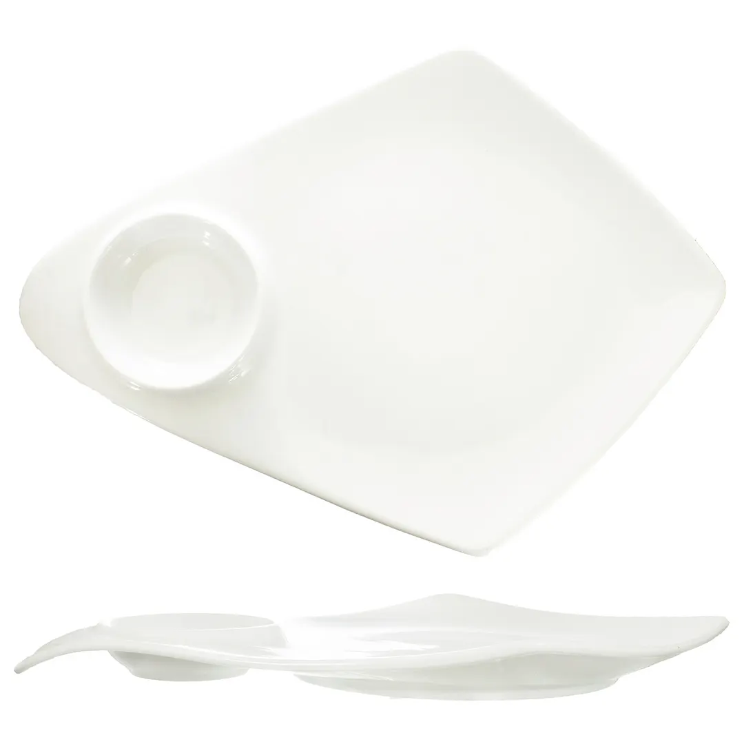 International Tableware KT-125 12" Porcelain Plate, Bright White, 1‑1/2 oz Round Well - 1 Dozen