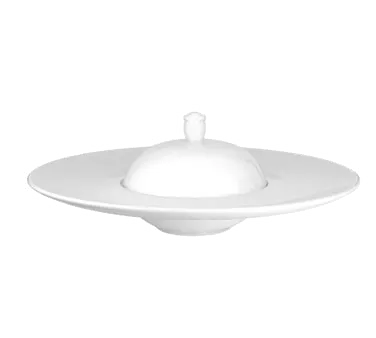 International Tableware LD-1125 9oz Bright White Porcelain Bowl 11" Wide Rim 1 Dozen