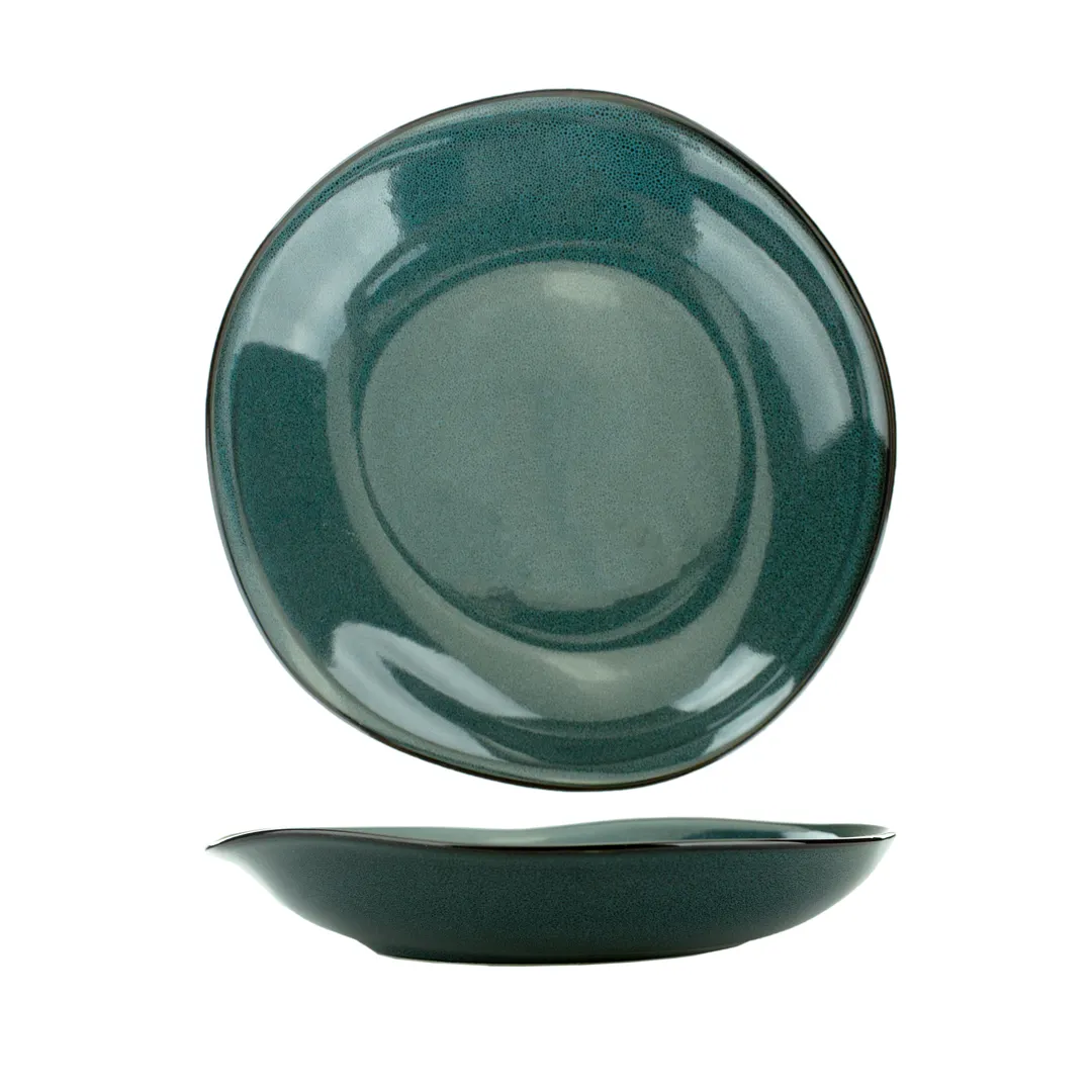 International Tableware LU-120-MI - Blue 48 oz Pasta Bowl, Ceramic, Microwave Safe - 1 Dozen