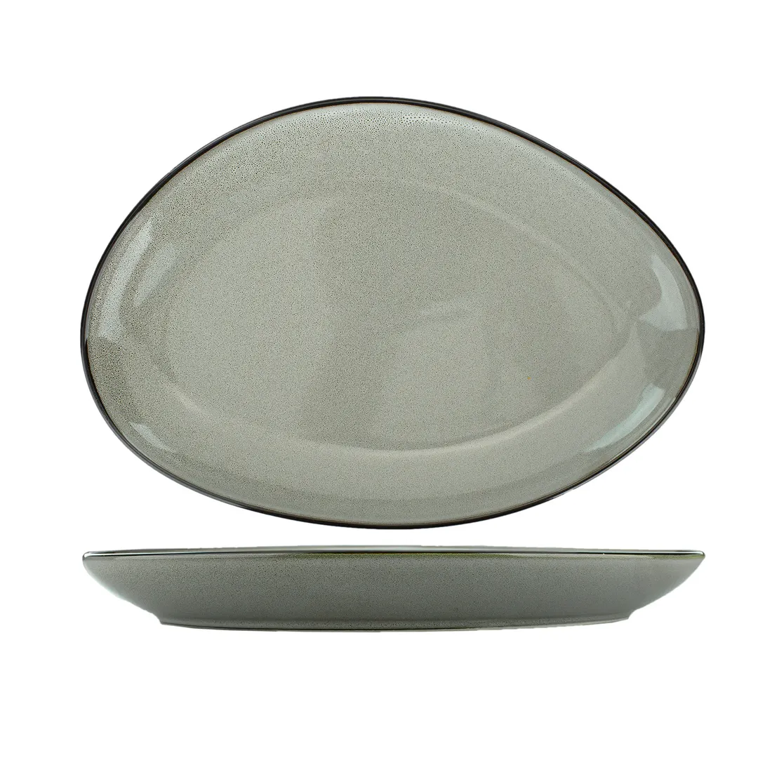 International Tableware LU-139-AS China Platter, 13-1/4" x 9-1/4" Oval, Lead‑Free, Dishwasher, 1 Dozen