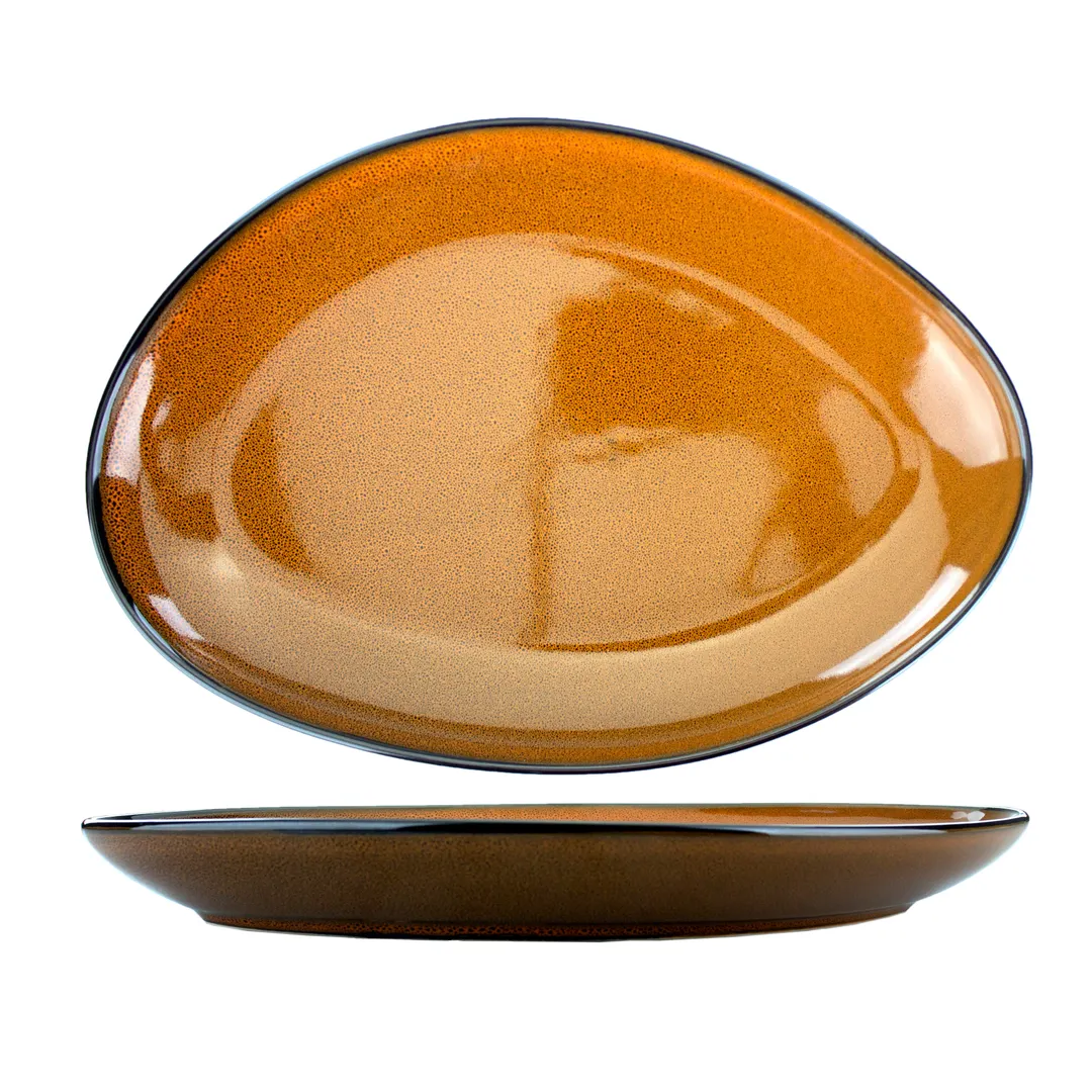 International Tableware LU-139-TA Platter 13.25" x 9.25" Luna™ Glaze, Microwave Safe - 1 Dozen