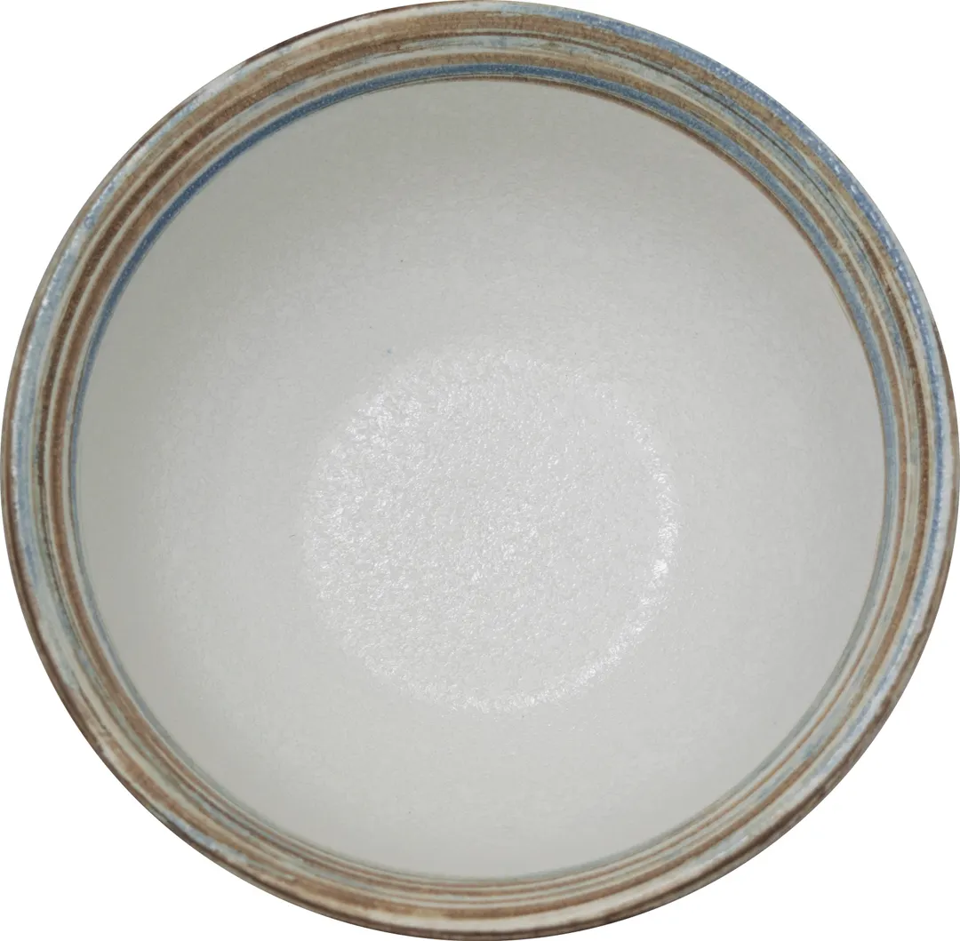International Tableware MR-43 - 6" 2-3/4" 28oz Porcelain Bowl, Soft Blue Brown Swirls - 1 Dozen