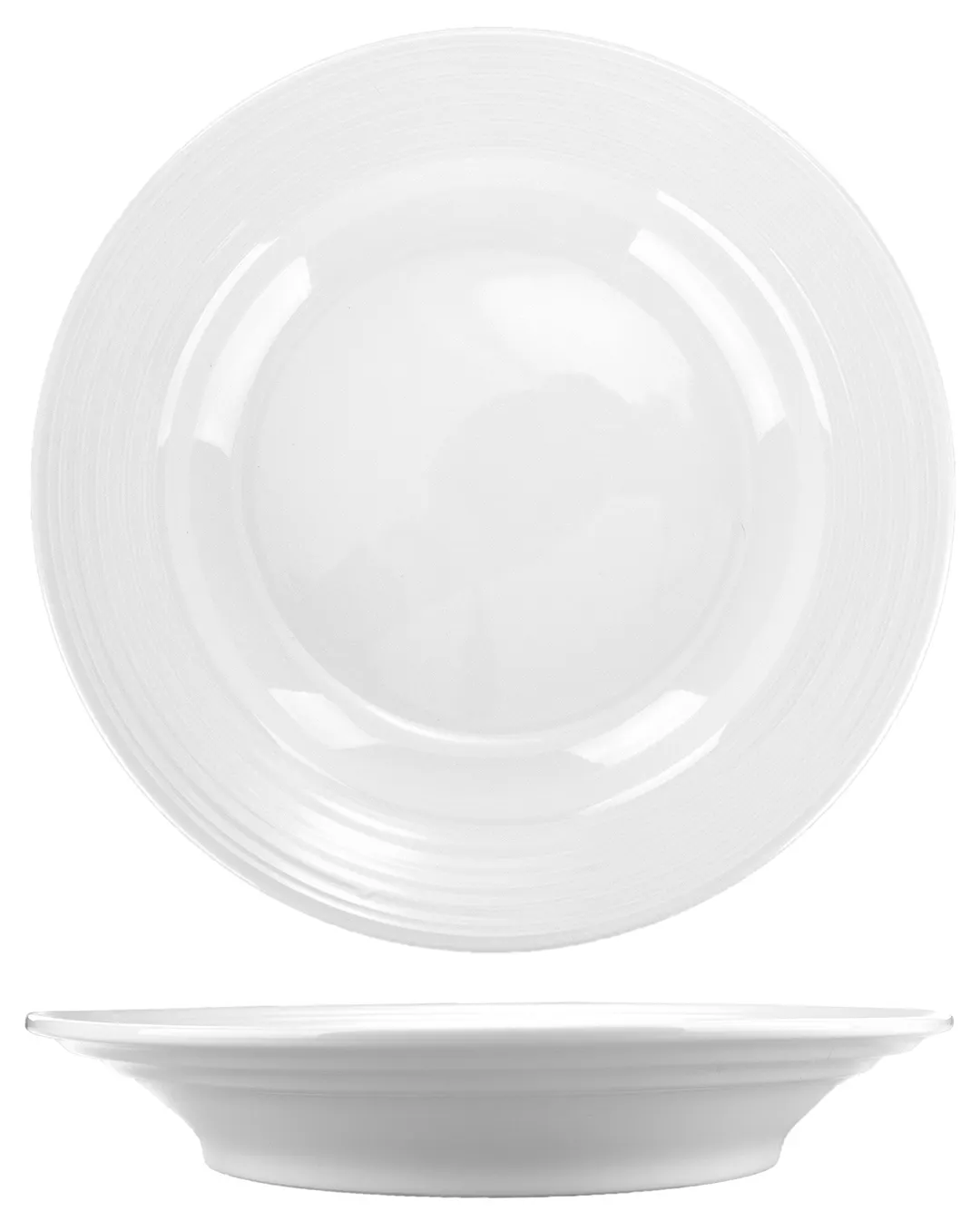 International Tableware MZ-120 Pasta Bowl, 24 Oz (11½" Dia x 1⅞" H) White Microwave Safe - 1 Dozen