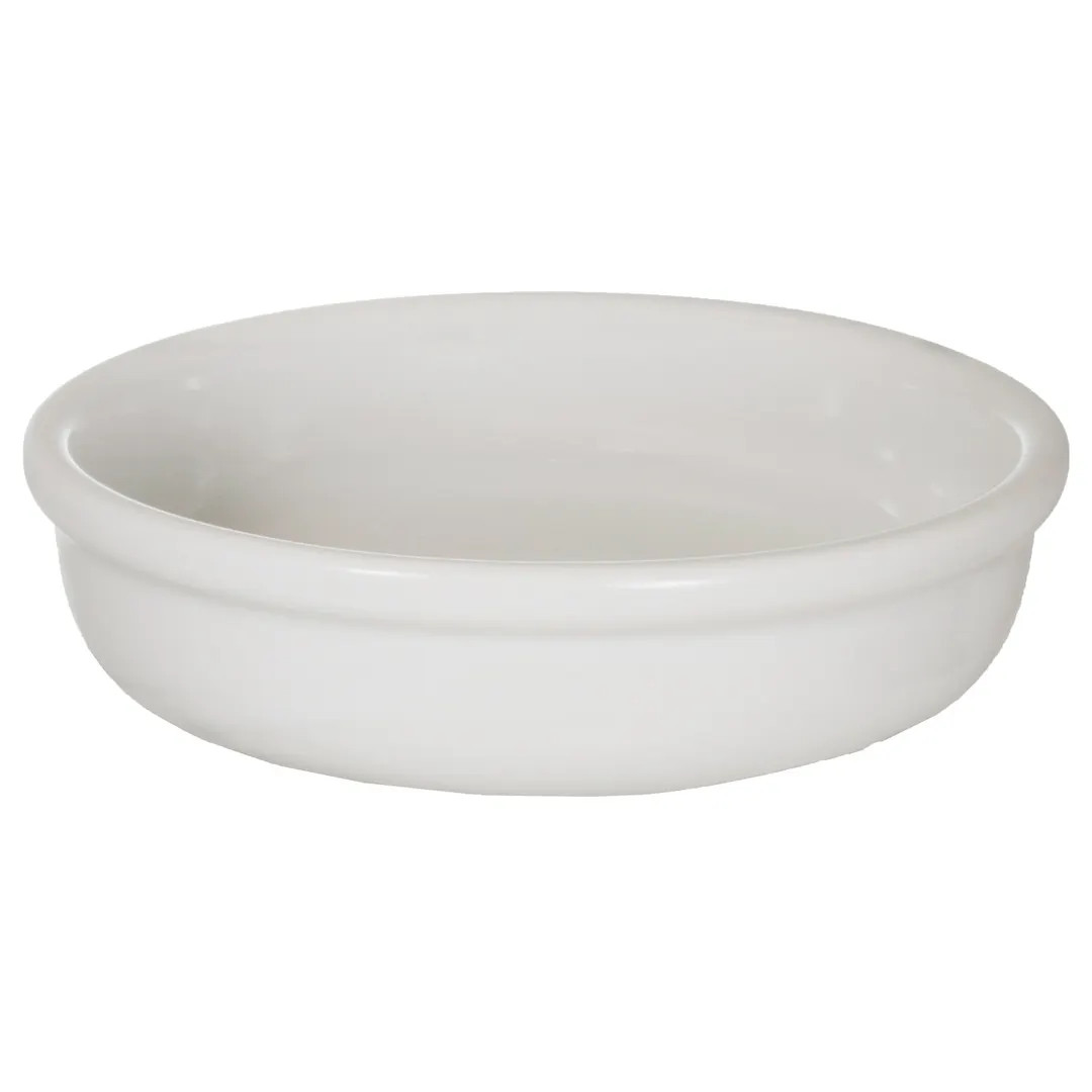 International Tableware OB-55-EW – 8oz Cream Brulee Ramekin, 5-1/8" Dia 1-3/8" H, Ceramic White, 1 Dozen
