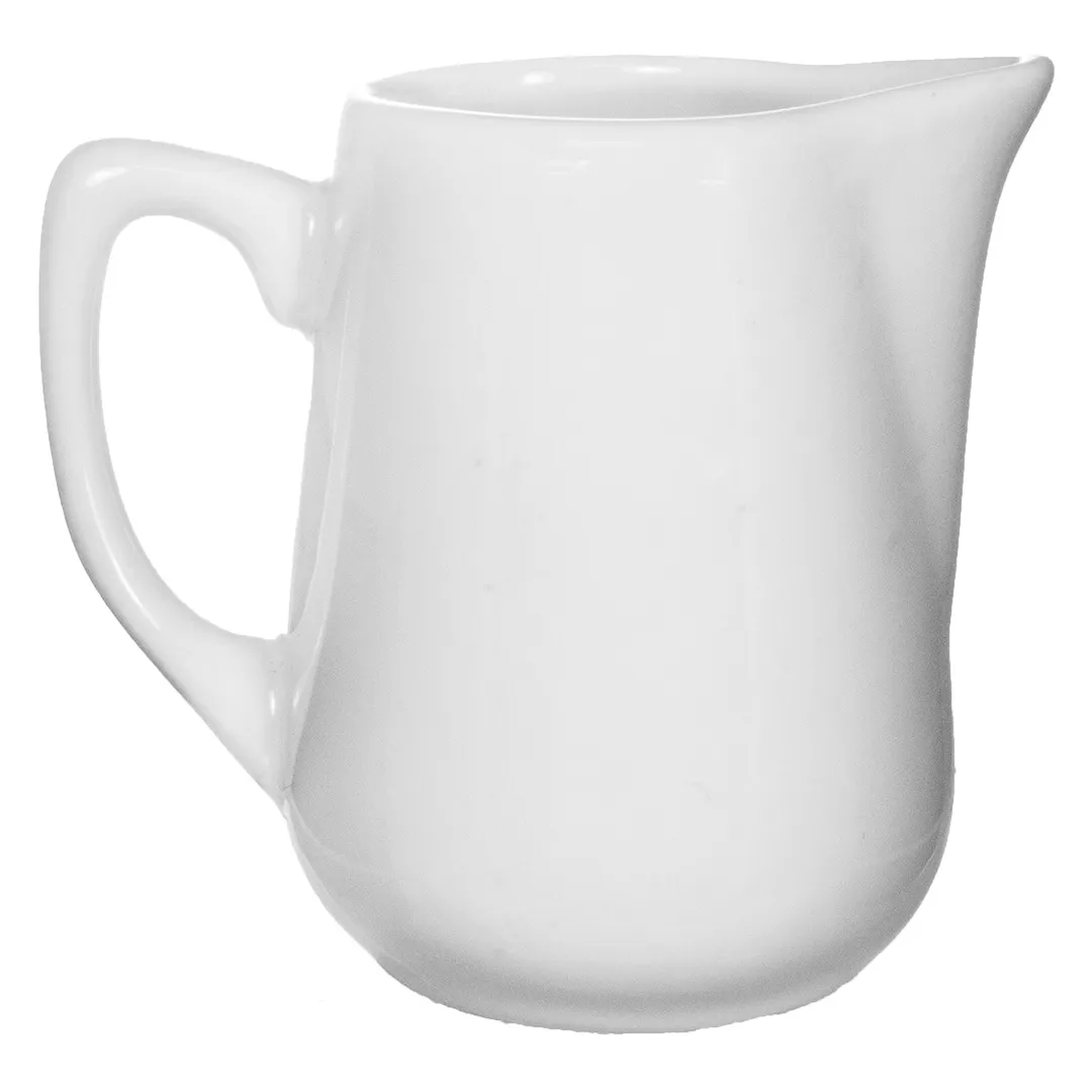 International Tableware PA-175 Creamer Pitcher, 6‑Ounce White Porcelain, Microwave Safe - 1 Dozen