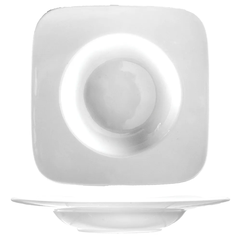 International Tableware PA-725 - Square 6 oz Pasta Bowl, 7½" x 1¼" White Porcelain - 1 Dozen