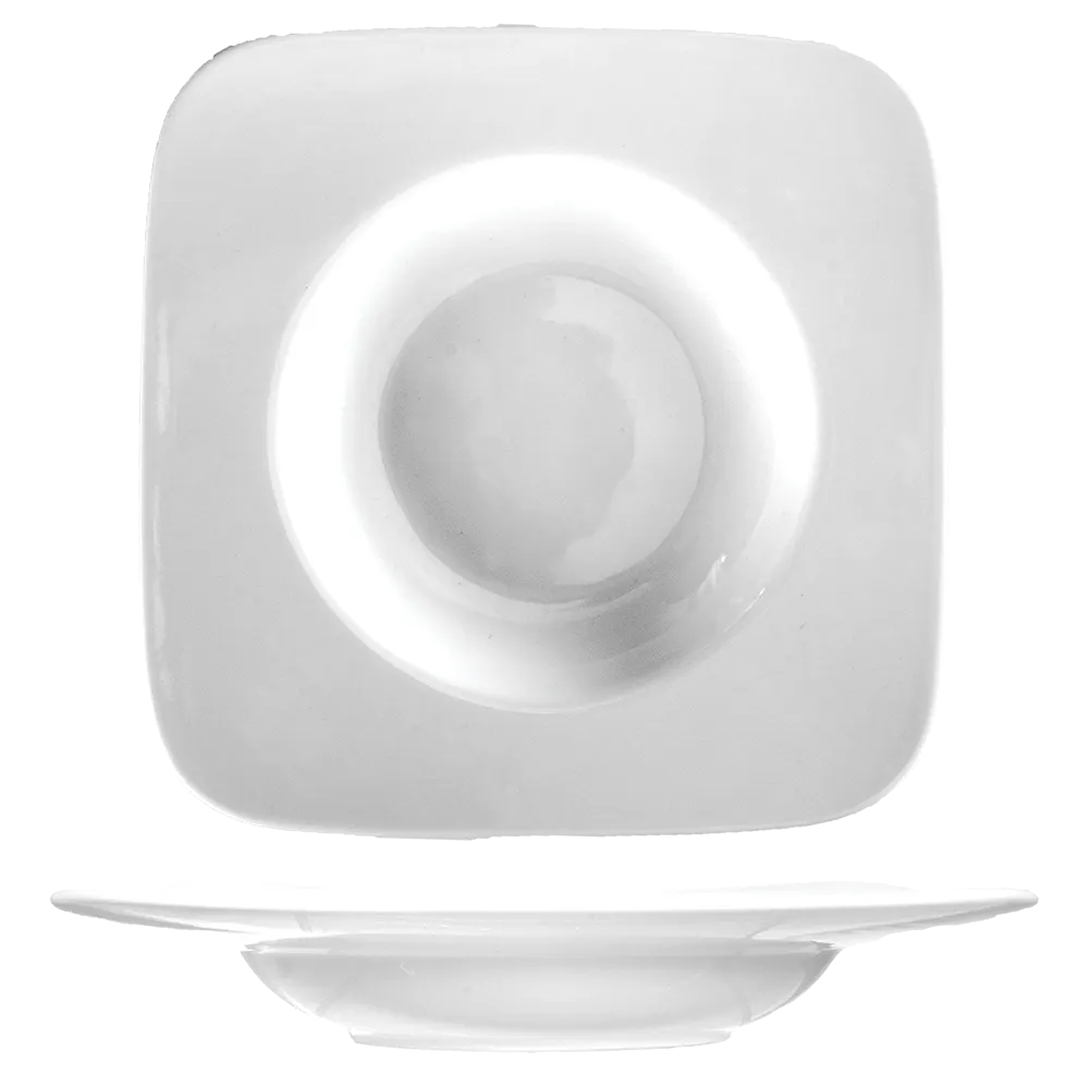 International Tableware PA-975 9" Pasta Bowl, 13oz, Square, Porcelain, Bright White, Paragon™ - 1 Dozen