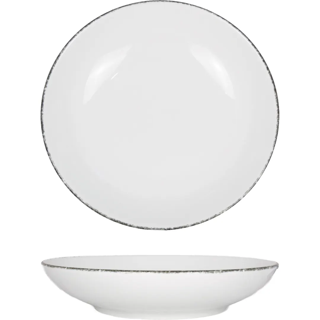 International Tableware PR-108-CH Pasta Bowl, 8" x 1.5" (22 oz), Porcelain, White Underglaze - 1 Dozen