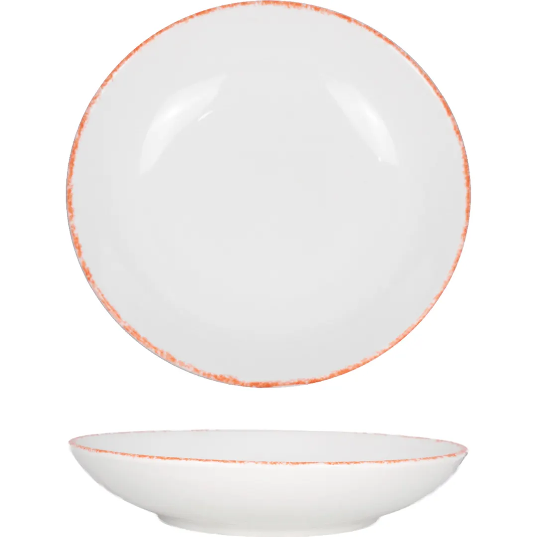 International Tableware PR-108-R Pasta Bowl, 8" x 1-1/2", 22 oz Porcelain, Red Underglaze - 1 Dozen
