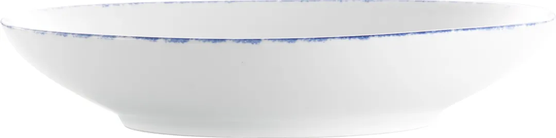 International Tableware PR-110-CB - 40 oz Round Pasta Bowl, 10" White with Blue Porcelain, - 1 Dozen