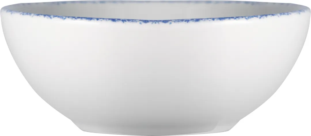International Tableware PR-205-CB 11oz. White with Blue Bowl, 5-1/8" Dia. 2" H, Round - 1 Dozen