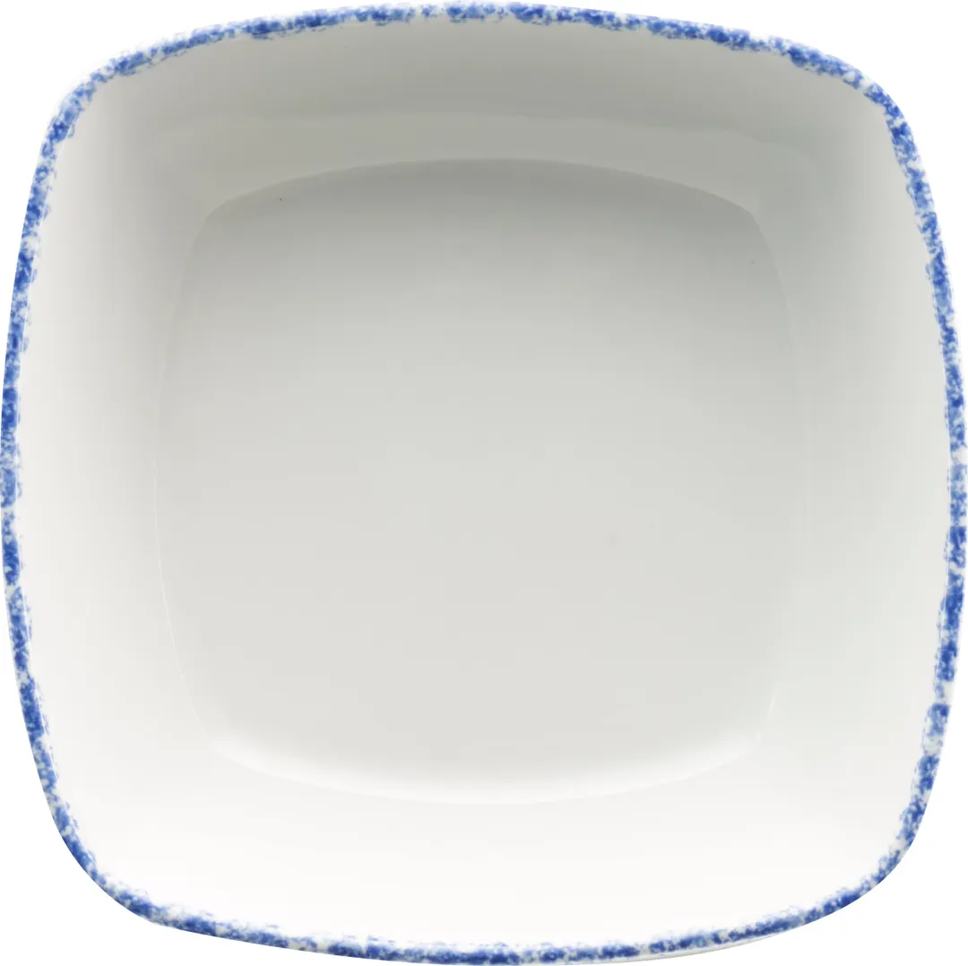 International Tableware PR-33-CB - 28 oz (7"×2") Square China Bowl, Blue with Porcelain - 1 Dozen
