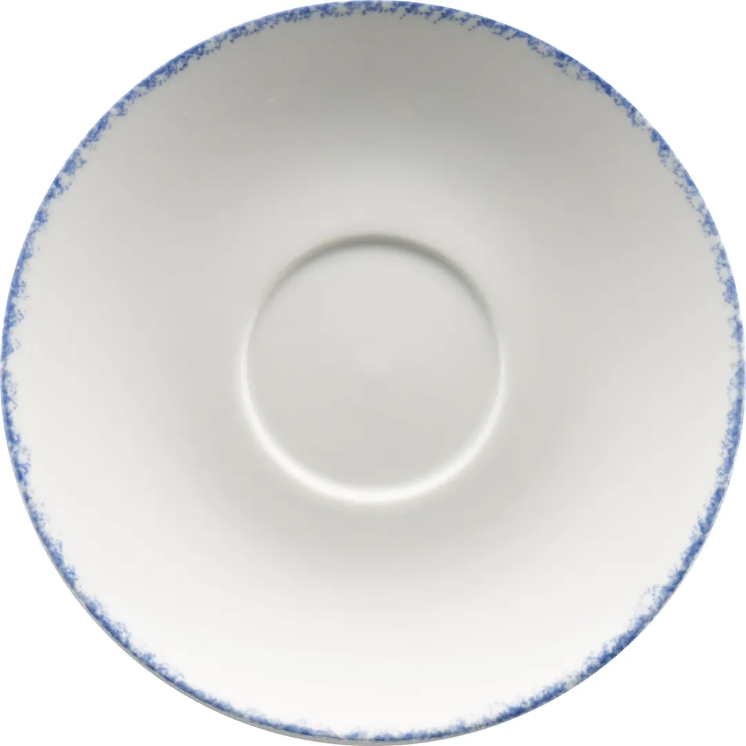 International Tableware PR-66-CB Round Saucer, 6¼" Diameter, White Blue Porcelain Finish - 1 Dozen