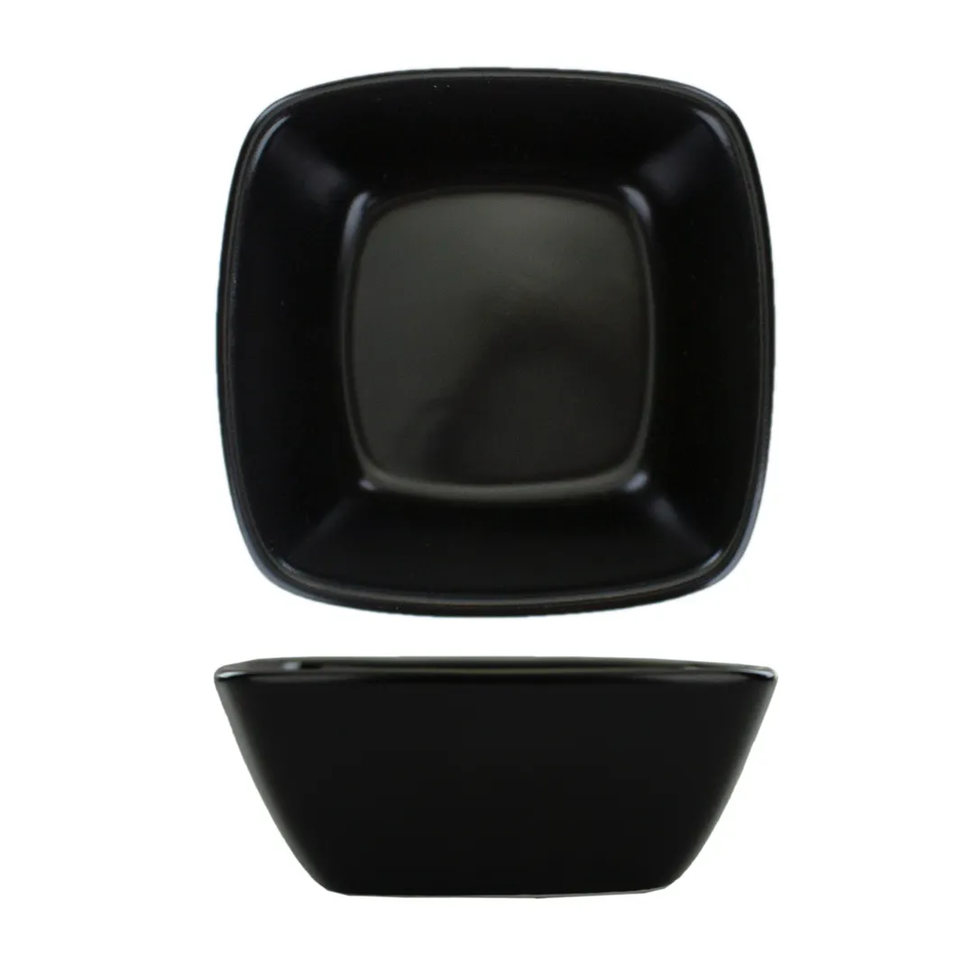 International Tableware QP-31-MB - 6 oz Fruit Dish Bowl, 3" sq Black Porcelain - 1 Dozen