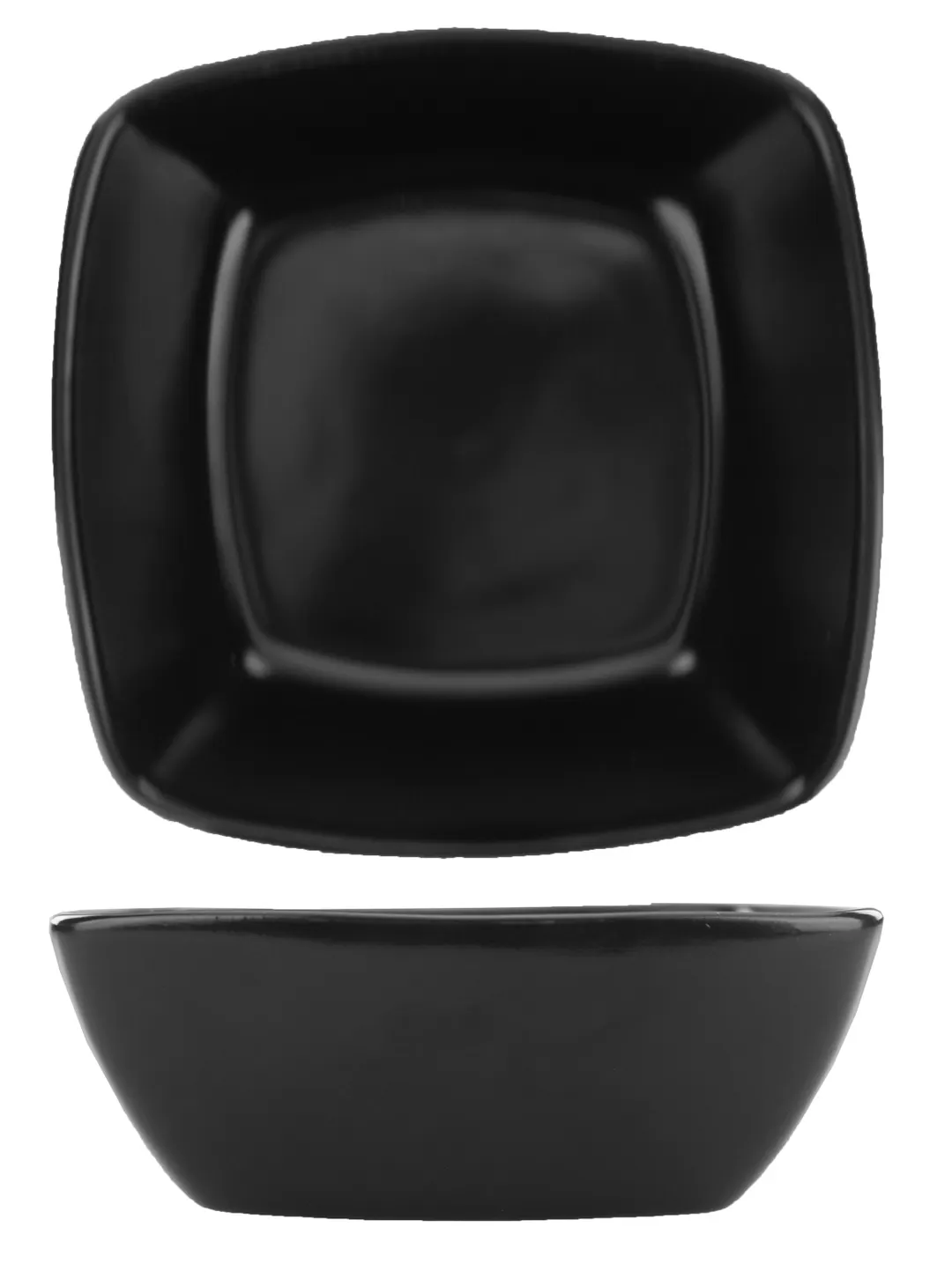 International Tableware QP-32-MB Square 18‑Oz Black Porcelain Bowl 5"×5"×2" Dishwasher Safe - 1 Dozen