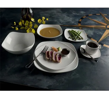 International Tableware QP-38 7oz Porcelain Bowl, European White, 5" W x 3-1/2" D x 2-1/2" H - 1 Dozen