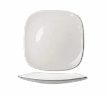 International Tableware QP-6 - 6" Square Porcelain China Plate, White, Microwave Safe, 1 Dozen