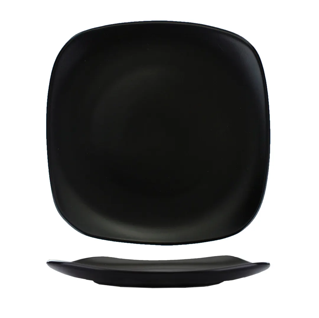 International Tableware QP-7-MB China Plate, 7-3/4" Matte Black Porcelain, Microwave Safe - Dozen