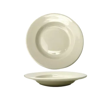 International Tableware RO-105 - 22 oz Round Pasta Bowl, 10" Dia x 2" H, White Ceramic, Safe - 1 Dozen