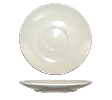International Tableware RO-68 Cappuccino Saucer 7¼" Round Ceramic, White, Microwave Safe - 1 Dozen